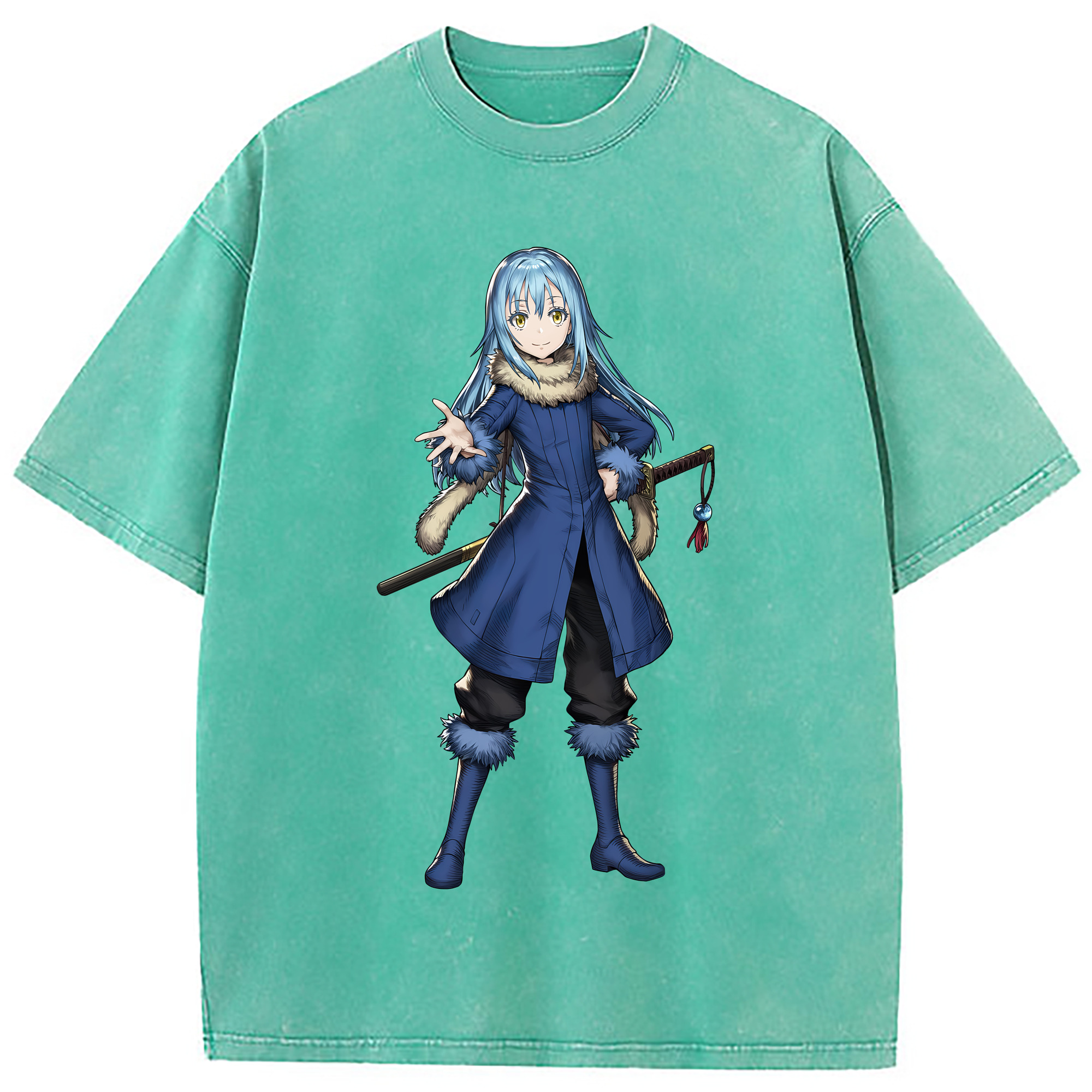 （画像用） 転スラ Regarding Reincarnated to Slime 綿100% ヴィンテージ風 半袖Tシャツ（フロントプリント）